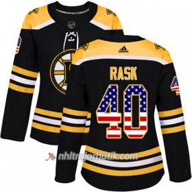 Dame Ishockey Boston Bruins Tröja Tuukka Rask 40 Adidas 2017-2018 Svart USA Flag Fashion Authentic